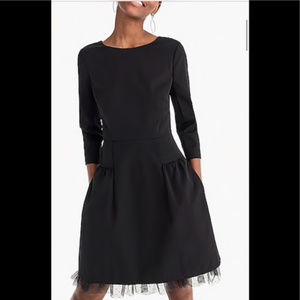 J. Crew long-sleeve sheath dress with tulle hem